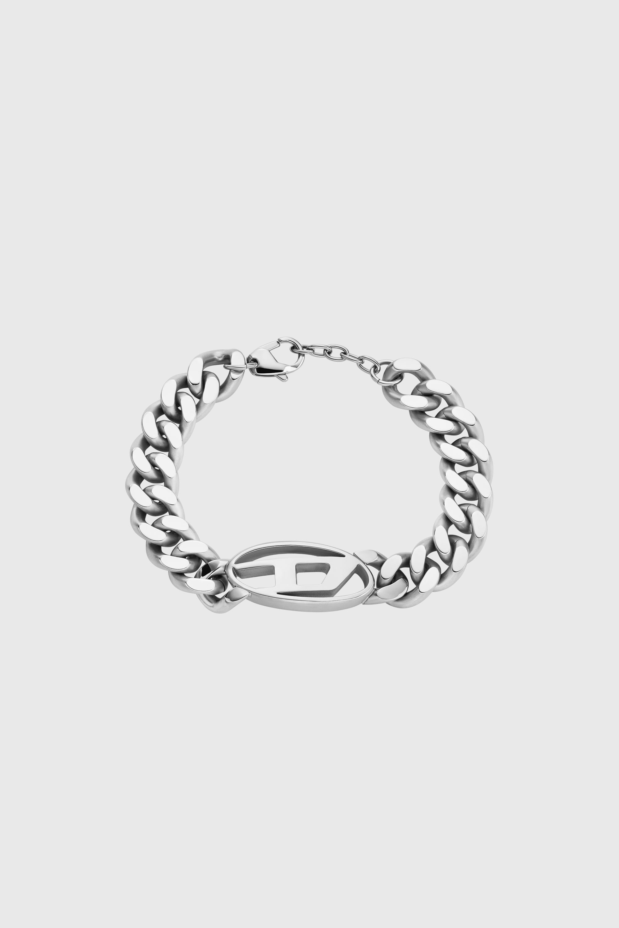 Diesel - DX1432, Man's Oval D Logo Chain Bracelet in Silver - 1