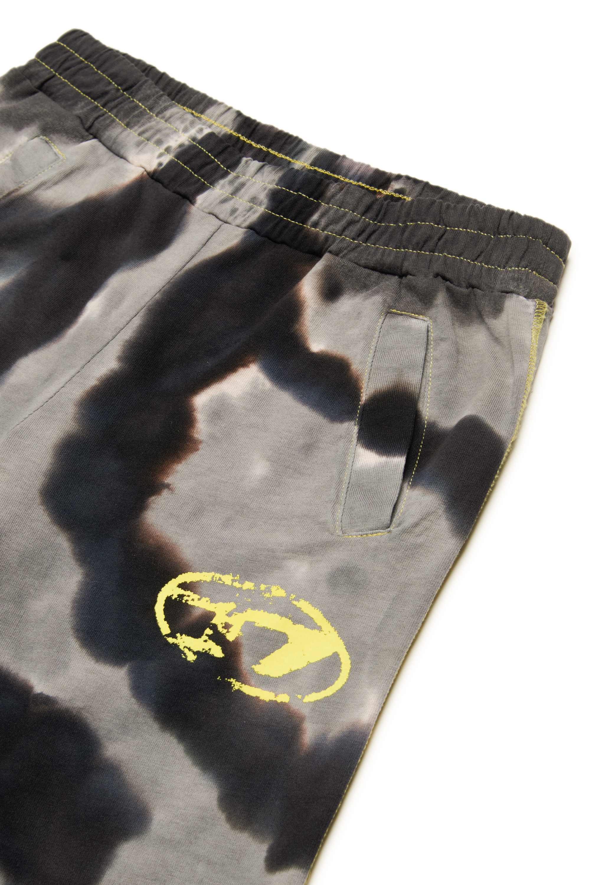 Diesel - PBOBX, Man's Sweat shorts with batik print in Black - 3