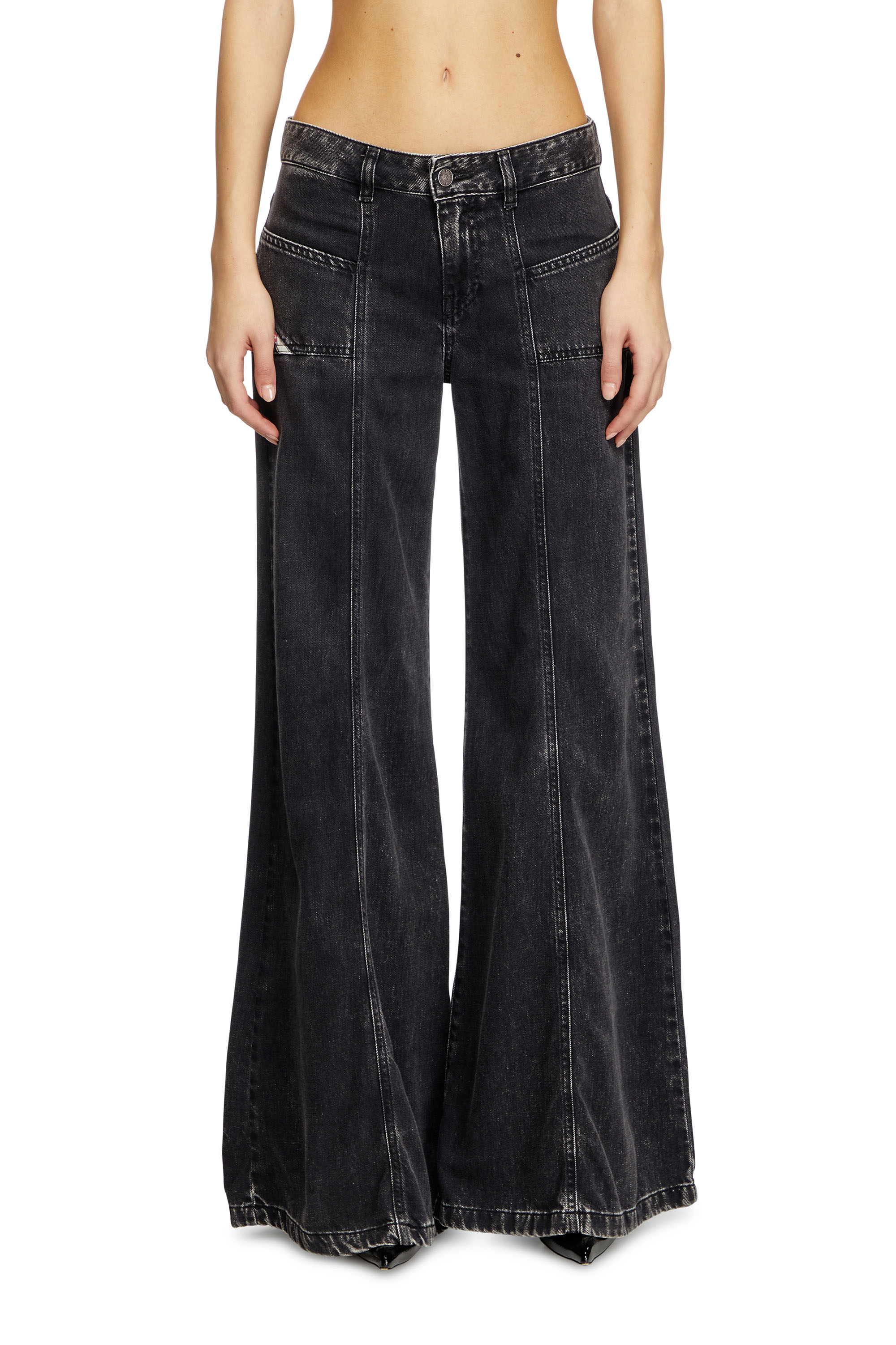 Flare Jeans D-Akii 068HN, Black/Dark grey Diesel - Woman's Flare Jeans D-Akii 068HN, Black/Dark grey - 3