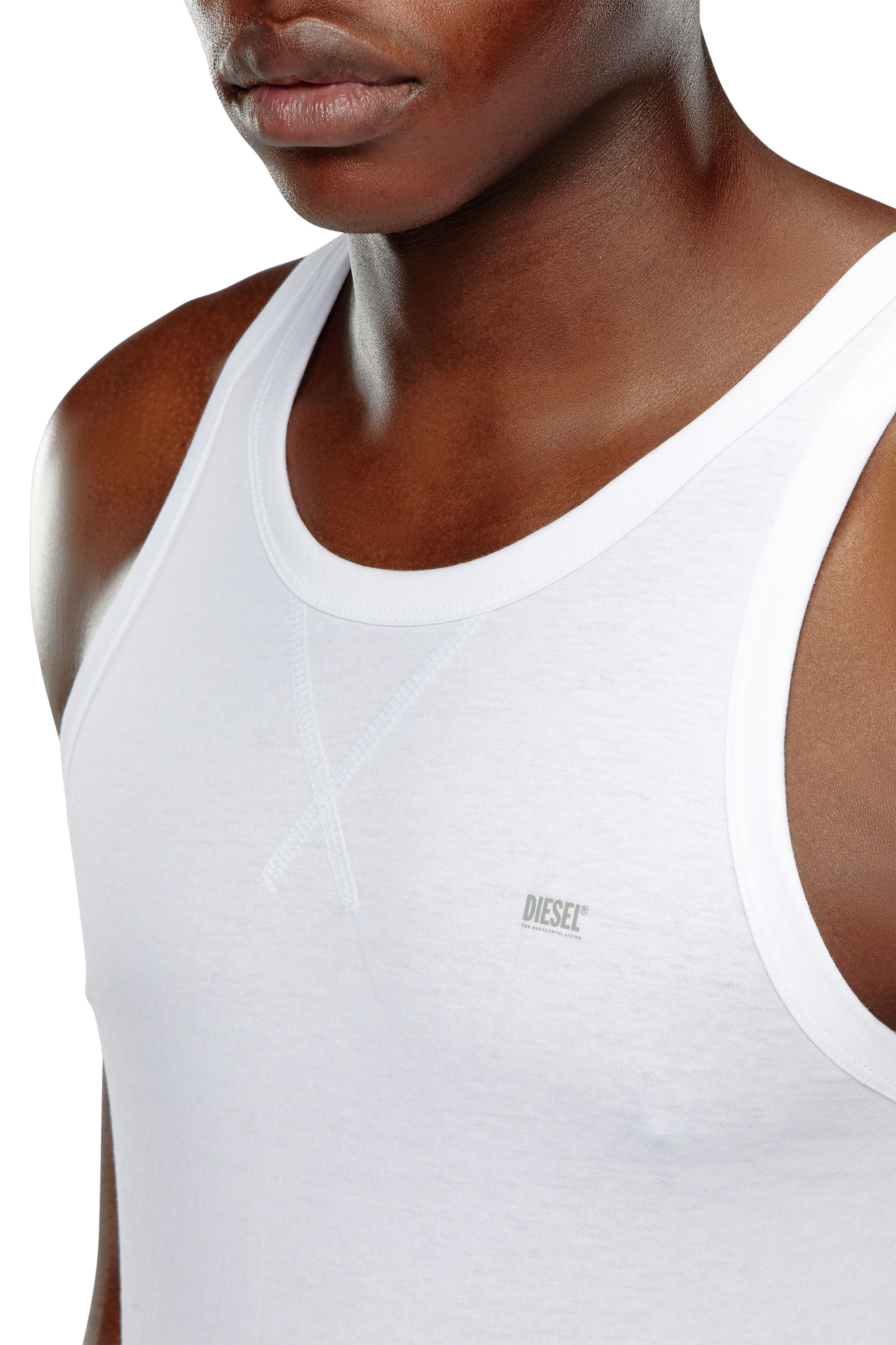 Diesel - UMTK-WALTYTWOPACK, Man Two-pack of cotton tank tops in White - Image 4