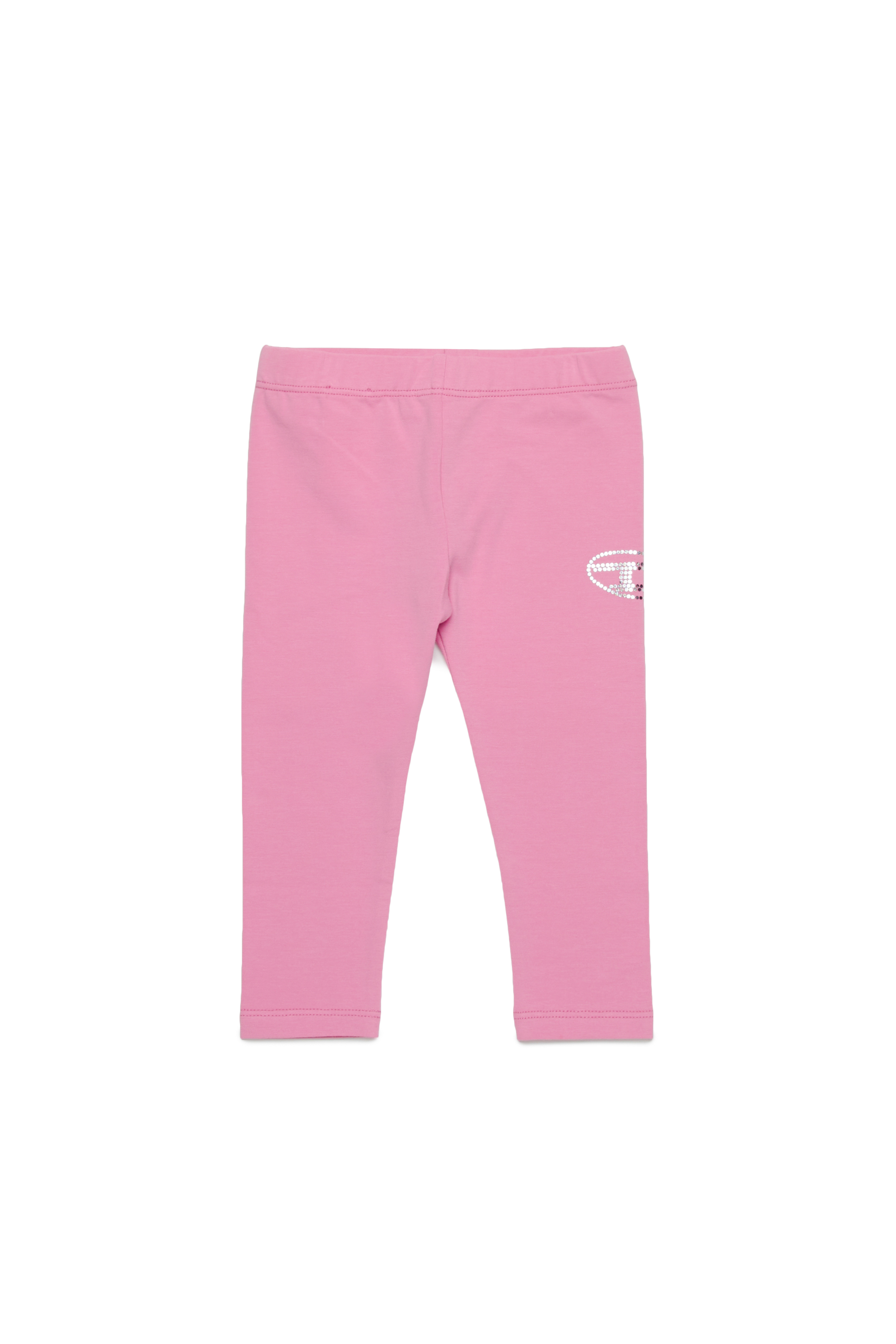 Diesel - PRINAB, Woman's Leggings with crystal Oval D logo in Pink - 1