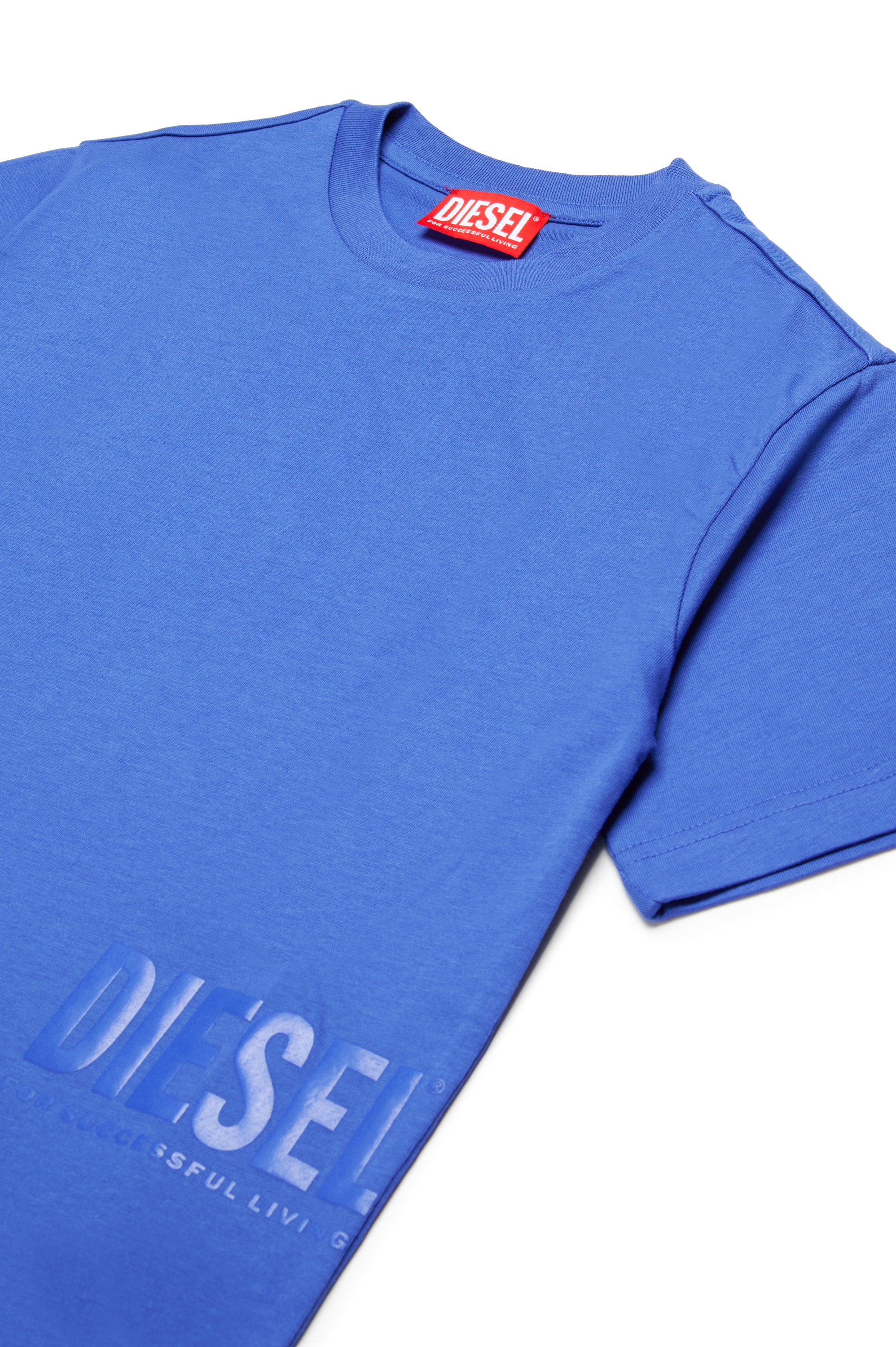 Diesel - MTFIND OVER, Man's T-shirt with Biscotto logo in Blue - 3