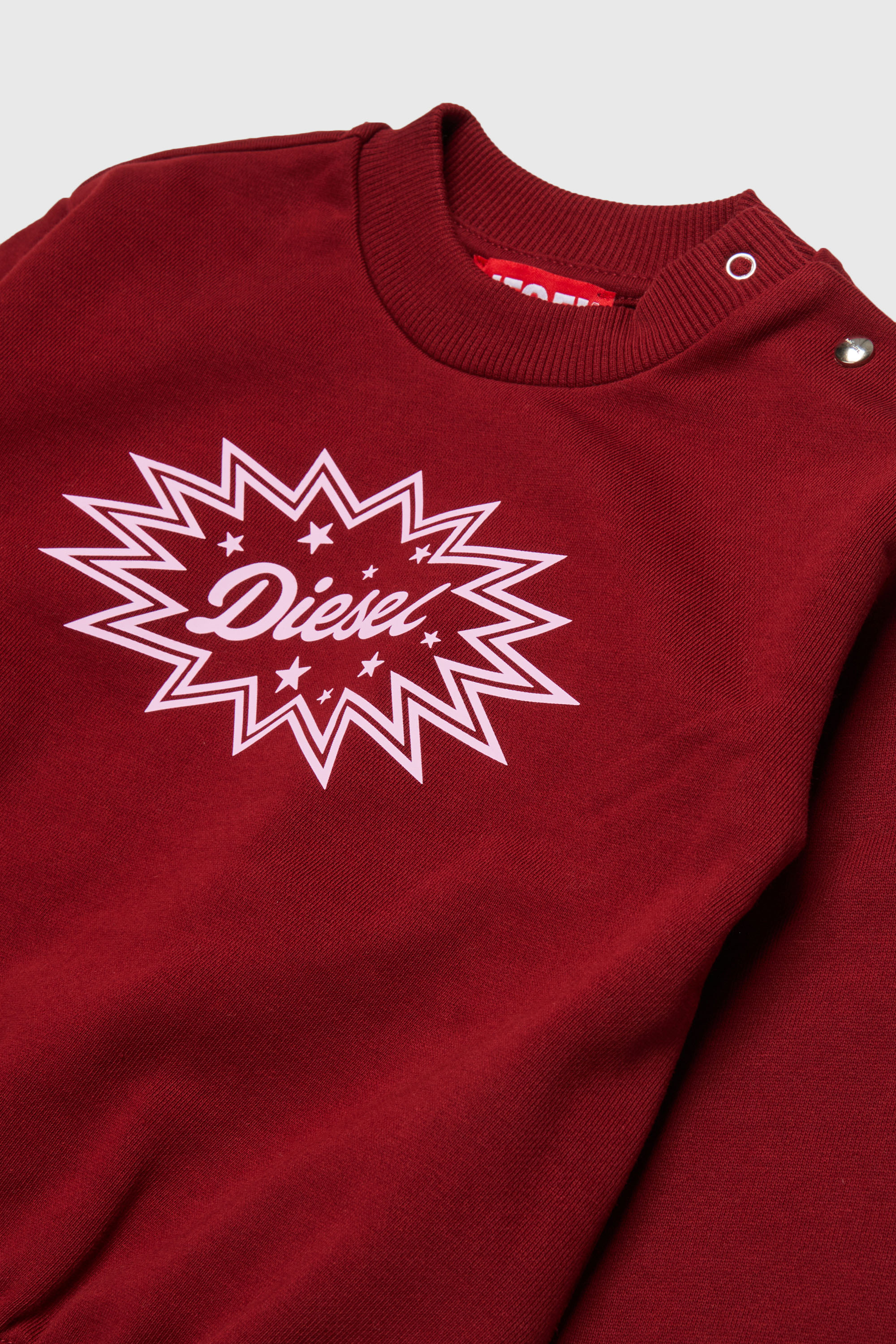 Diesel - SFUMB, Woman's Cotton sweatshirt with starburst logo print in Red - 3