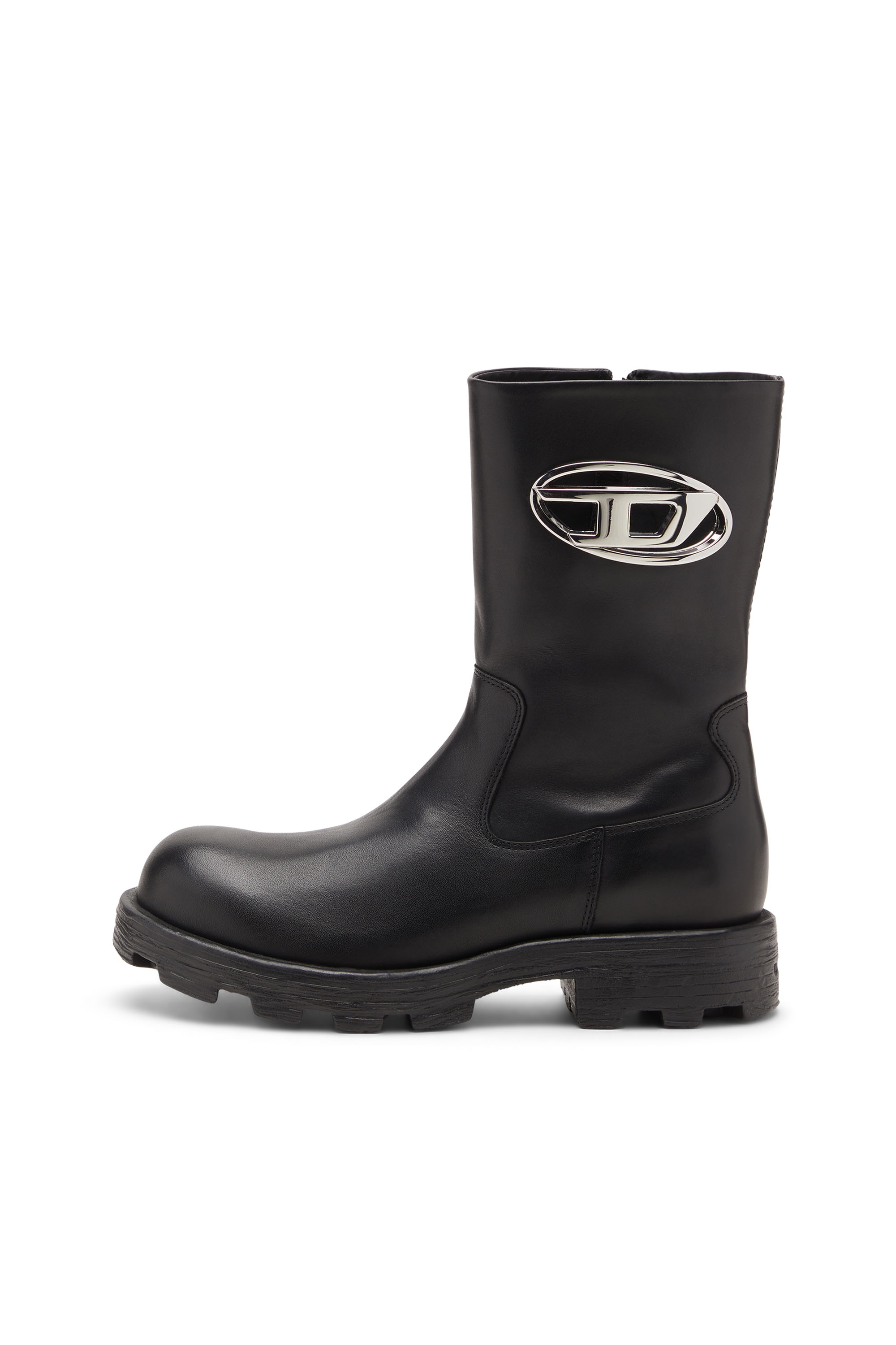Diesel - D-HAMMER BKR D W, Woman's D-Hammer-Biker boots in shiny leather in Black - 2