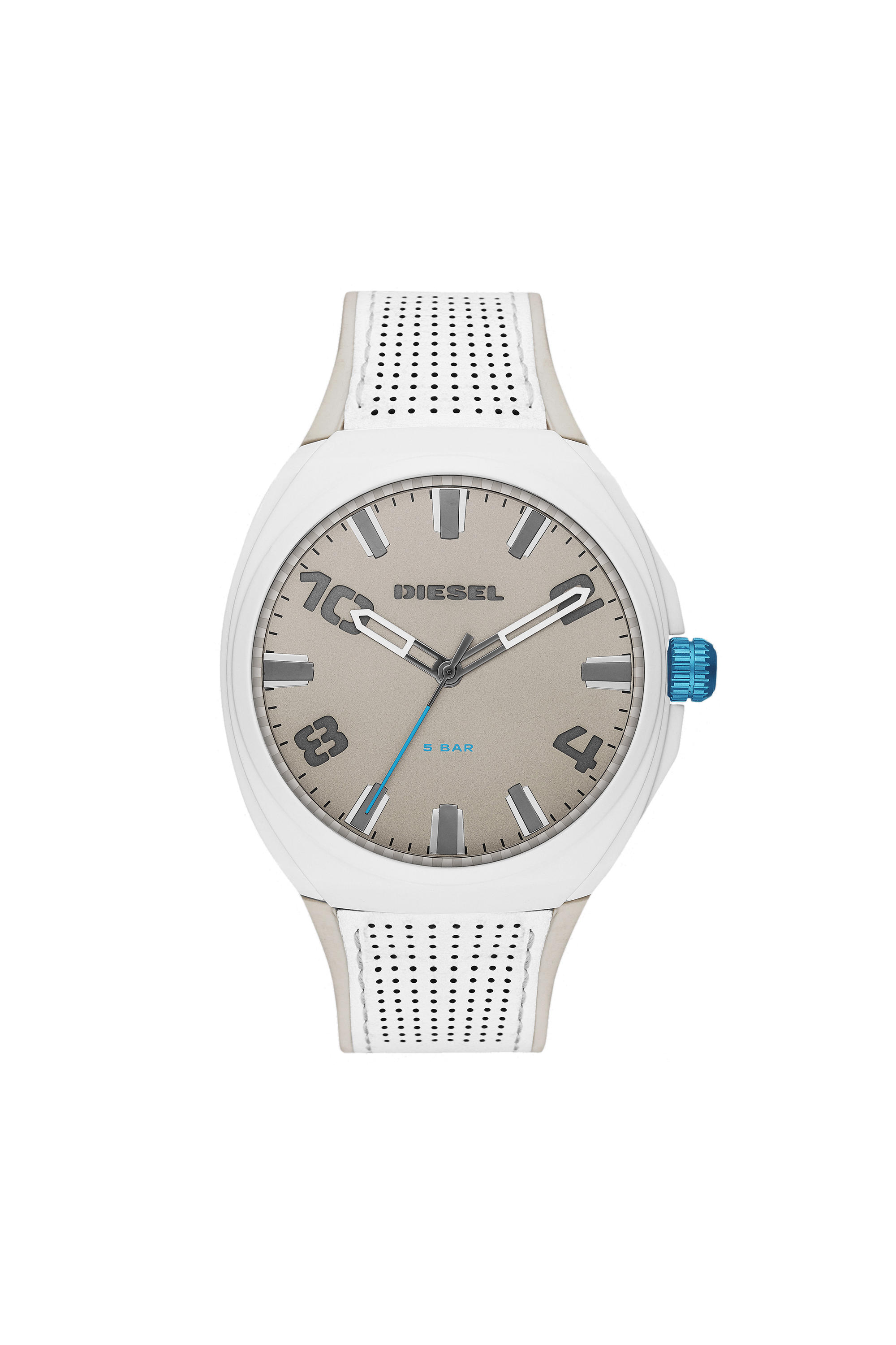 Diesel - DZ1884, Man's Stigg white and gray silicone watch in White/Blue - 1