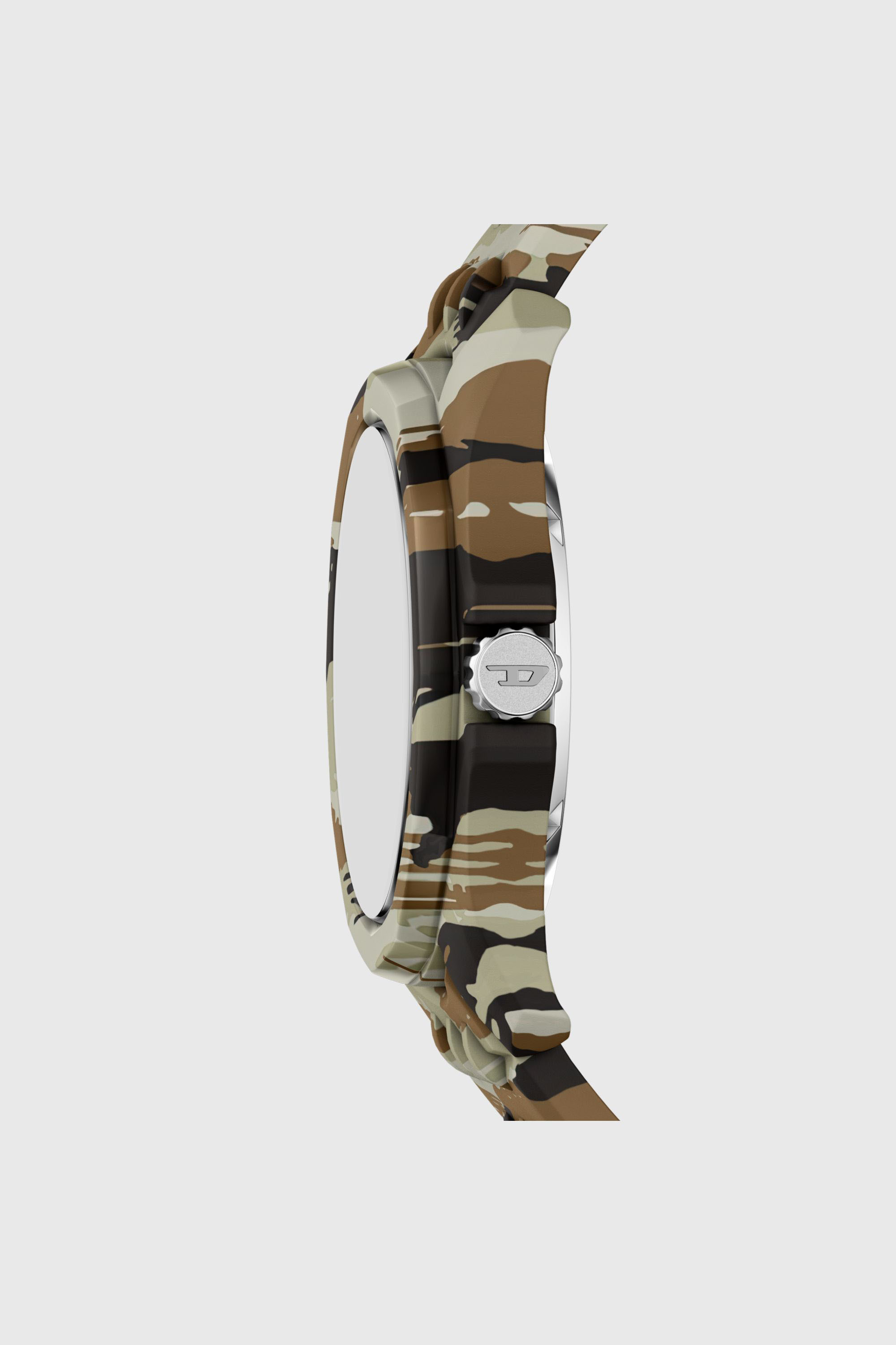 Diesel - DZ2242 WATCH, Man's Stinger camo silicone watch in Brown/Green - 3