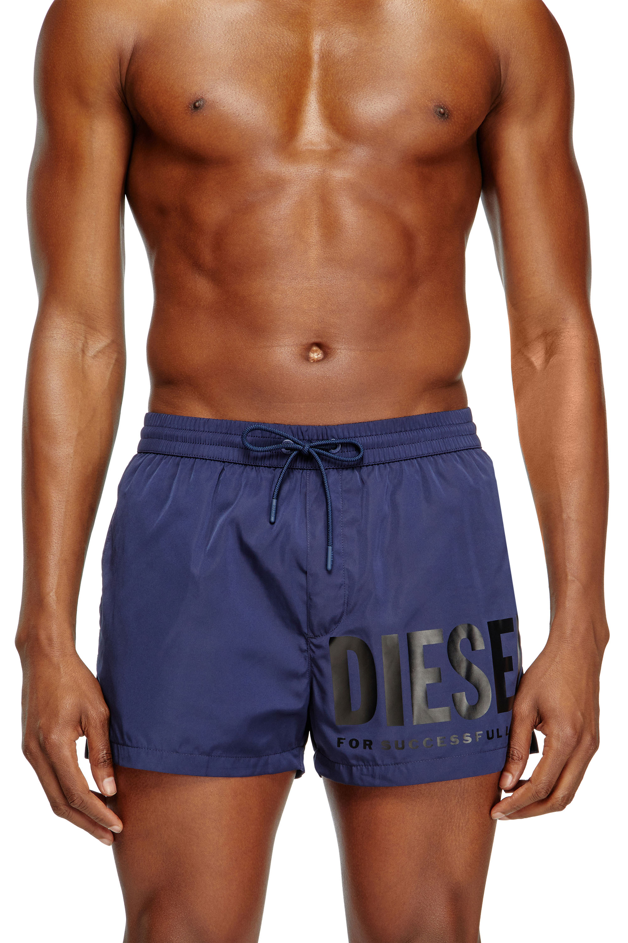 Diesel - MARIO-34-D-CORE, Man's Swim shorts with logo print in Blue - 1