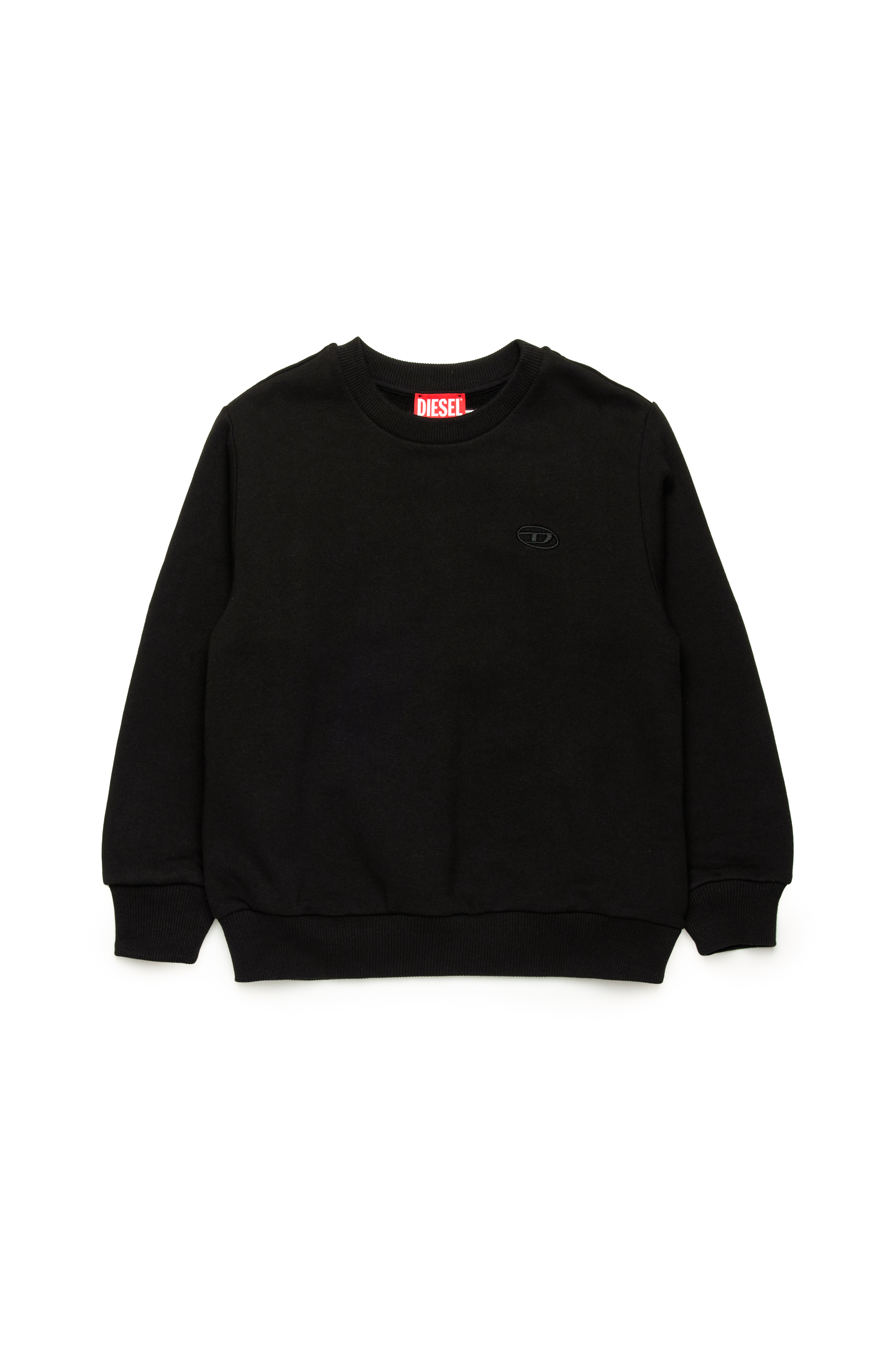 Diesel - SROBMEGOVALD OVER, Man's Sweatshirt with mega Oval D embroidery in Black - 1