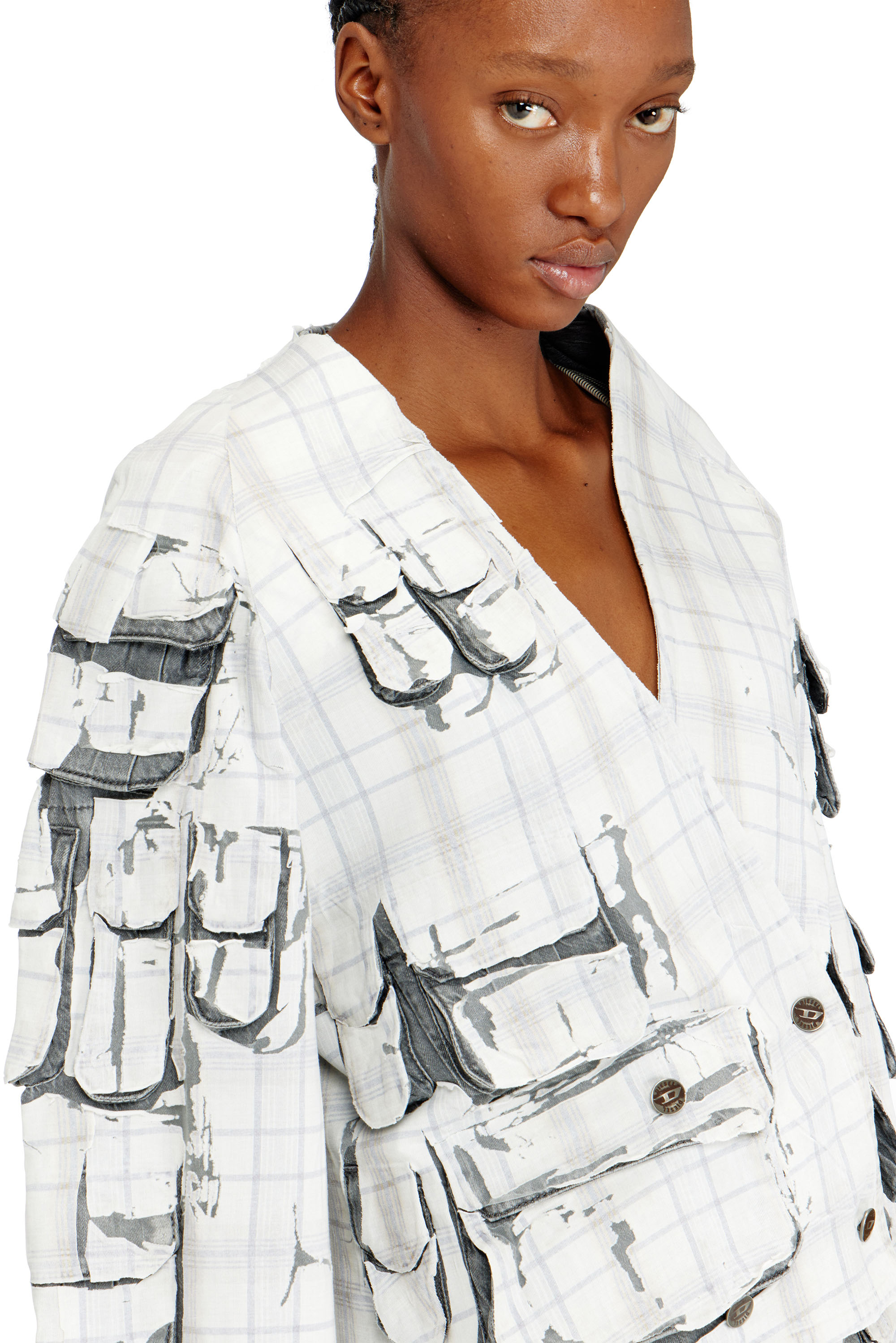 Diesel - DE-TALBAR-FSI, Woman's Denim cardi jacket with peel-off effect in null - 5