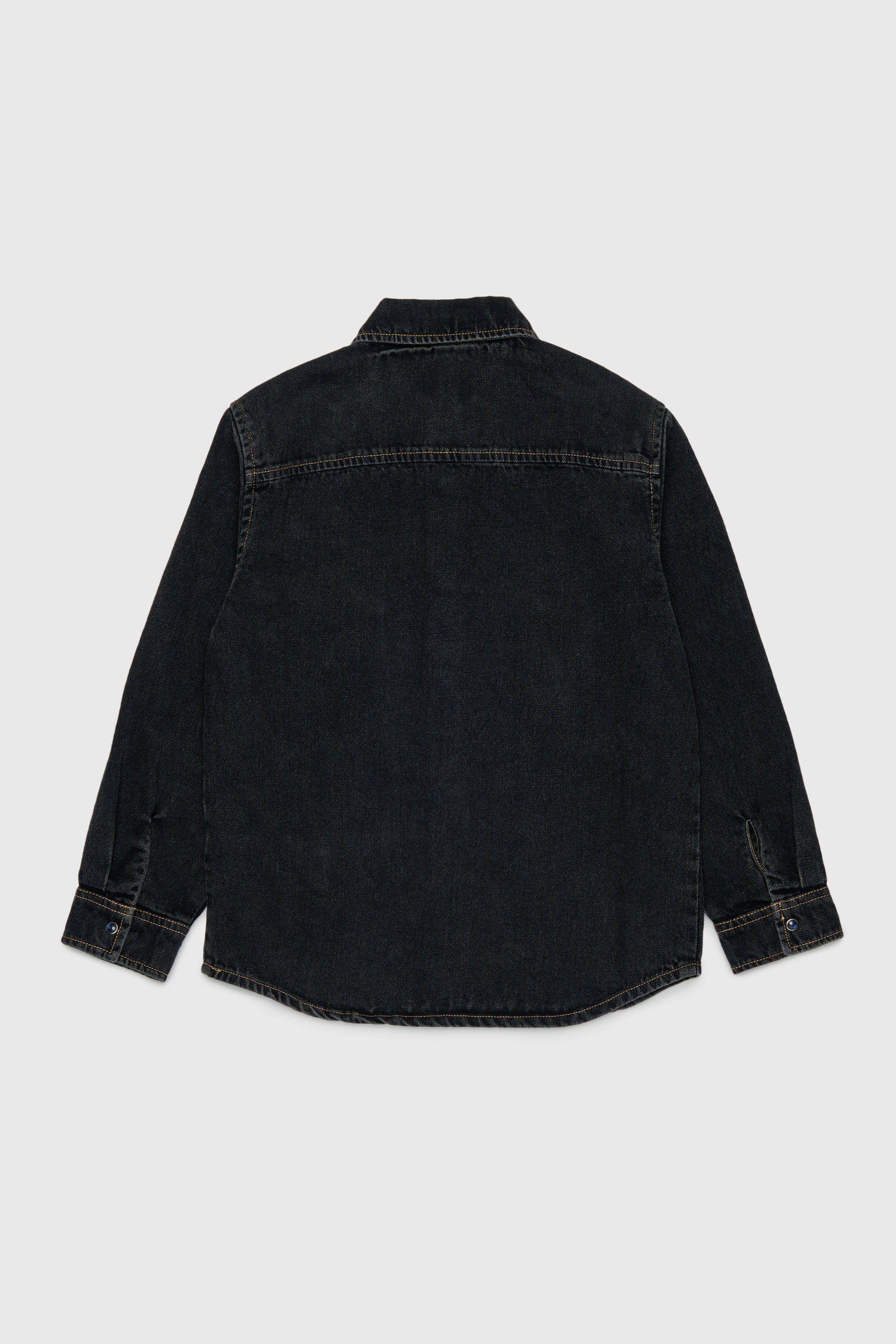 Diesel - CSIMPLY-OVER, Man's Denim shirt with D logo embroidery in Black/Dark grey - 2