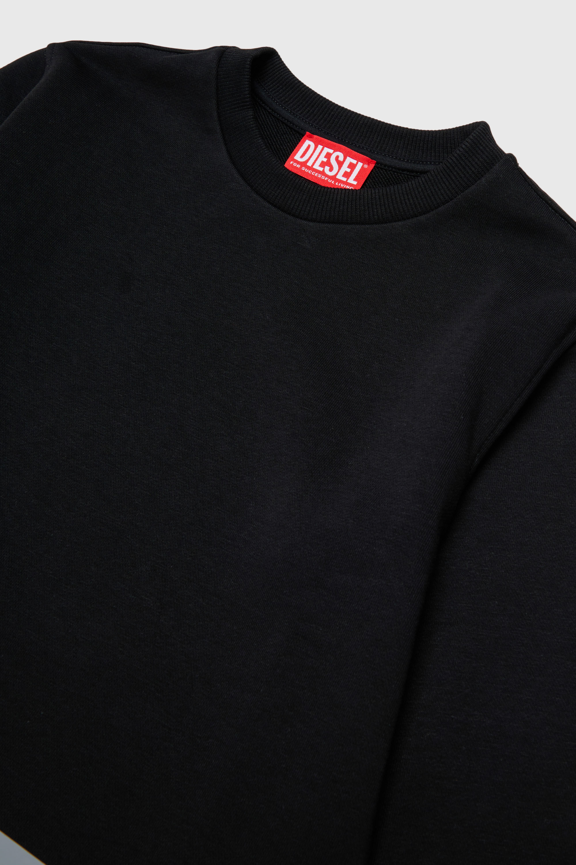 Diesel - SRES OVER, Man's Sweatshirt cut-off logo print in Black - 3