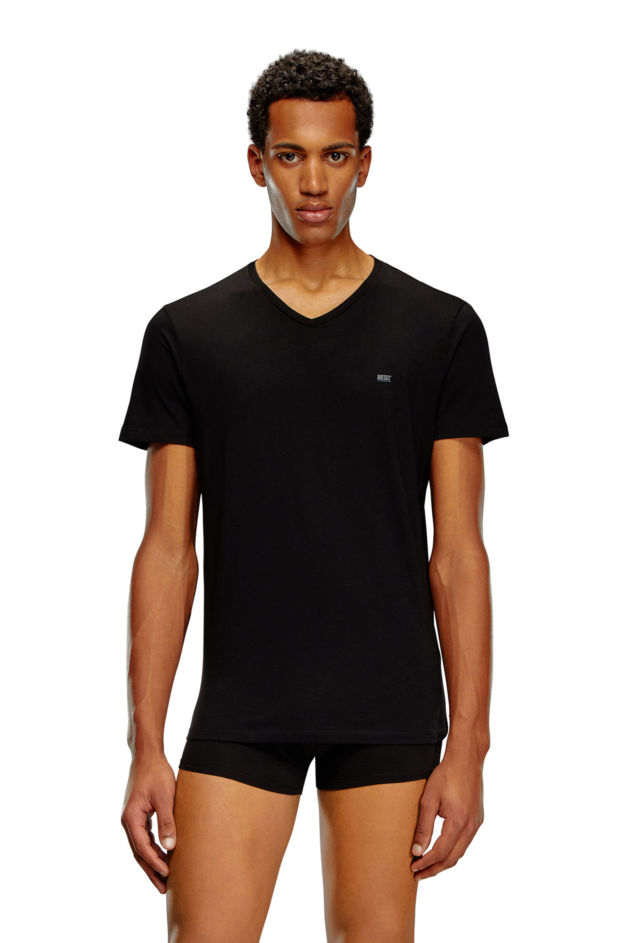 Diesel - UMTEE-MICHAEL3PACK, Man Three-pack of V-neck T-shirts in Black - Image 2