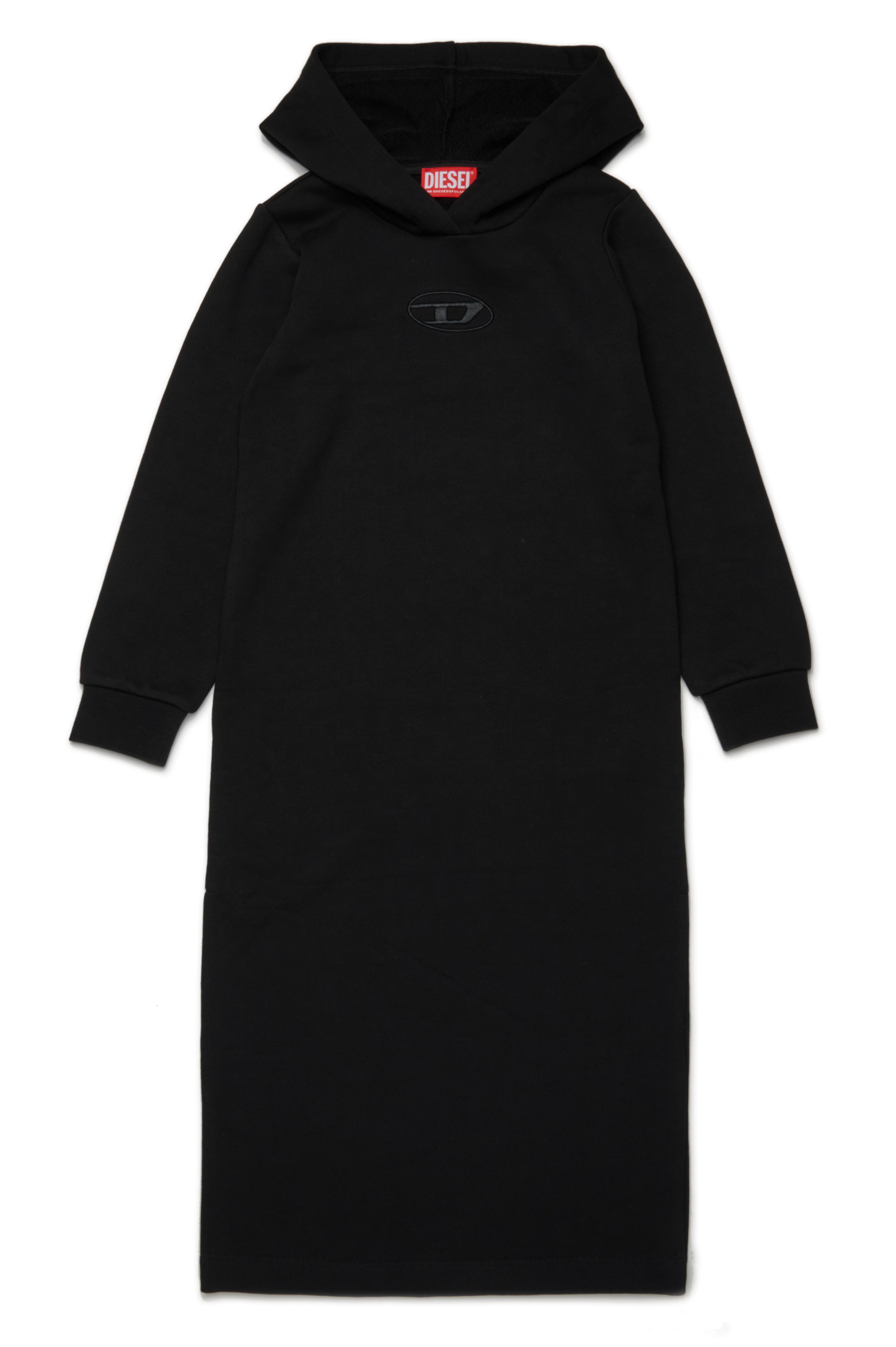 Diesel - DYTIN, Woman's Hoodie dress with Oval D embroidery in Black - 1