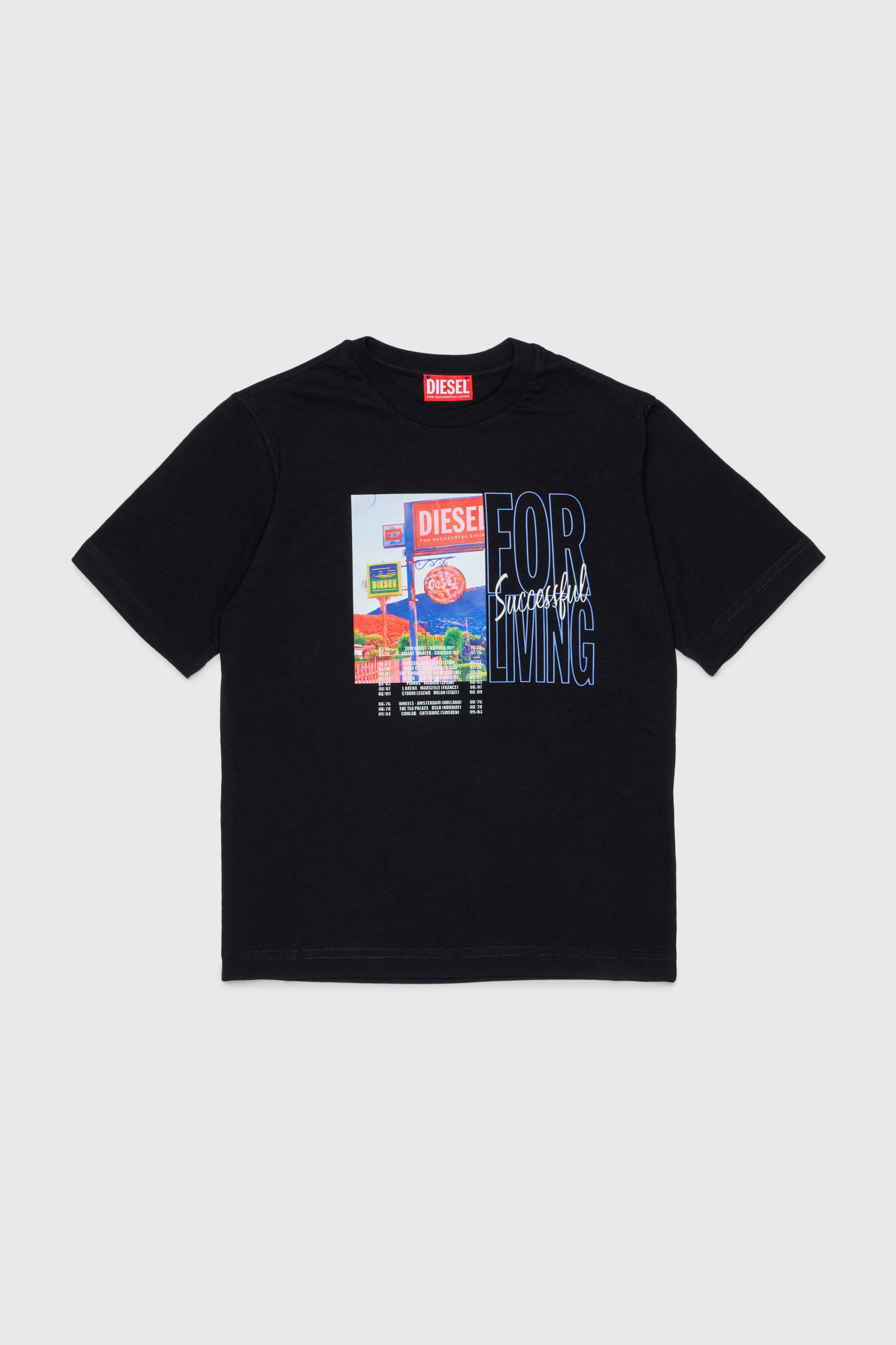 Diesel - TFOR OVER, Man's Cotton T-shirt with photo print in Black - 1