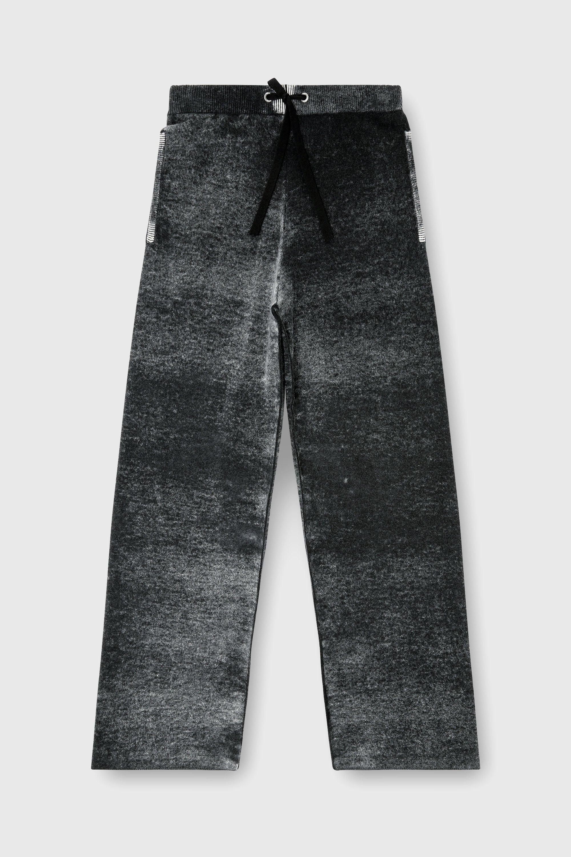 Diesel - M-HONORINE, Woman's Reverse-print knitted wool track pants in Dark grey - 2