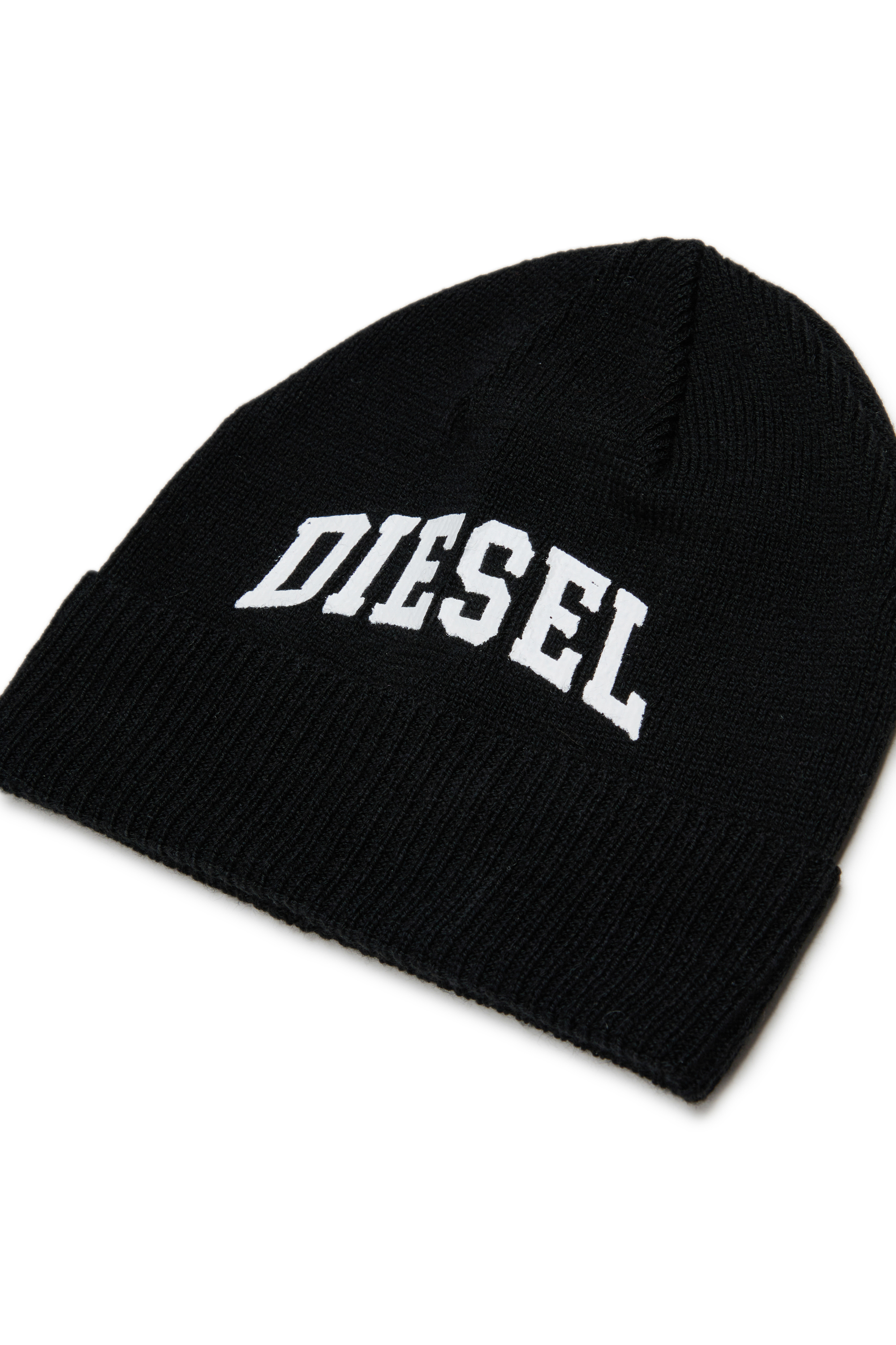 Diesel - FBAND, Unisex's Wool-blend beanie with logo in Black - 3