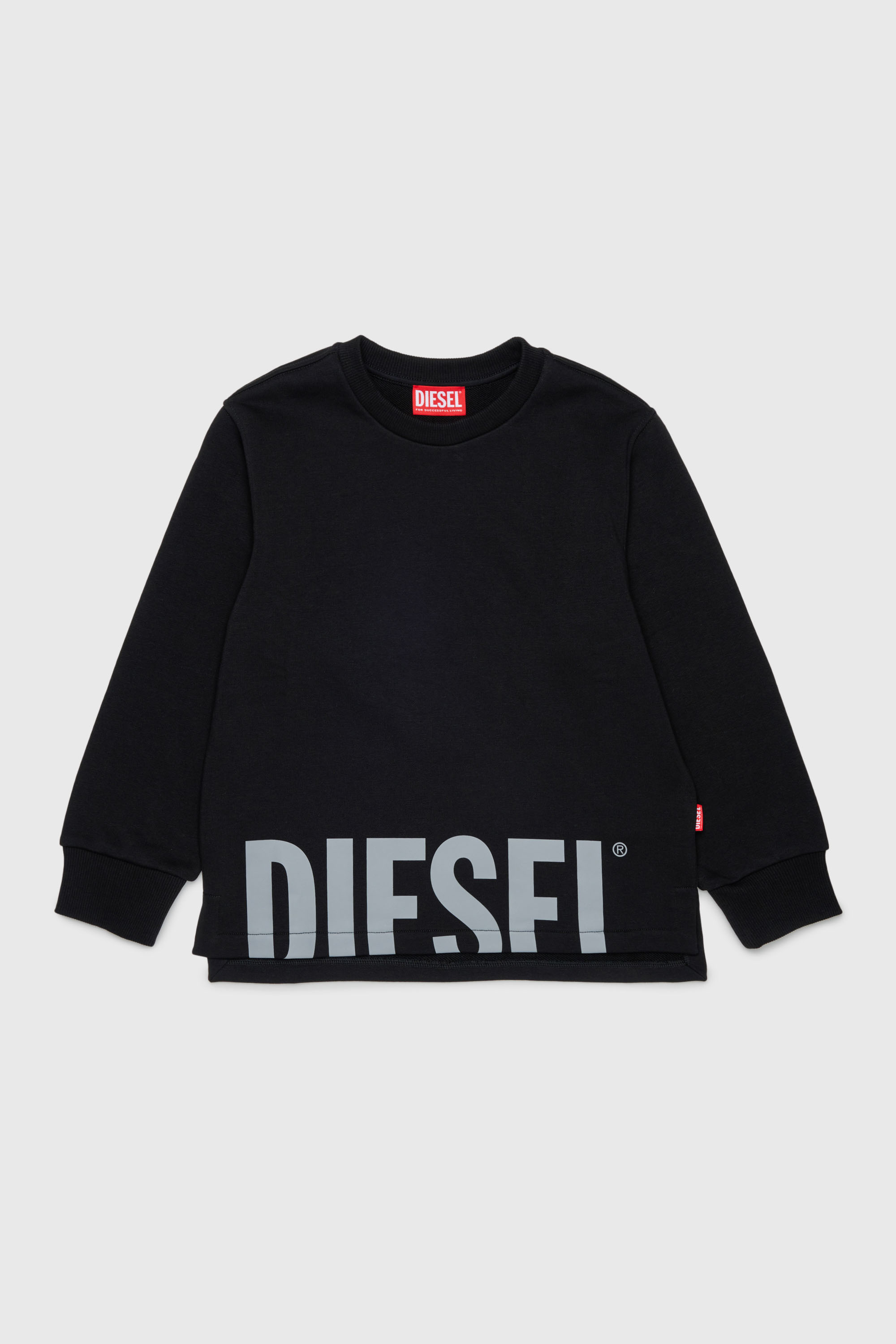 Diesel - SRES OVER, Man's Sweatshirt cut-off logo print in Black - 1