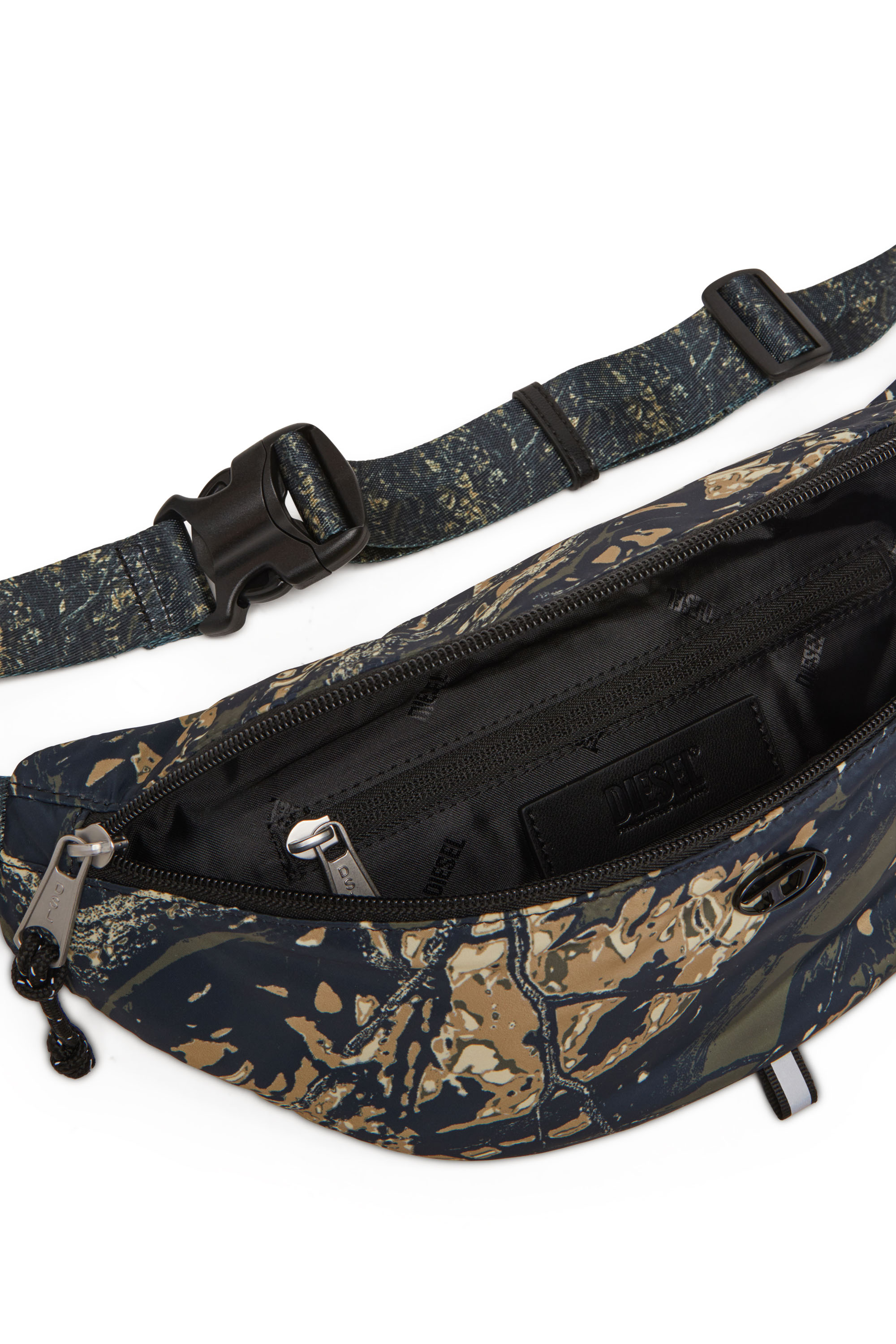 Diesel - D-PACK BELTBAG X, Unisex's Belt bag in camo-print fabric in Military Green - 4