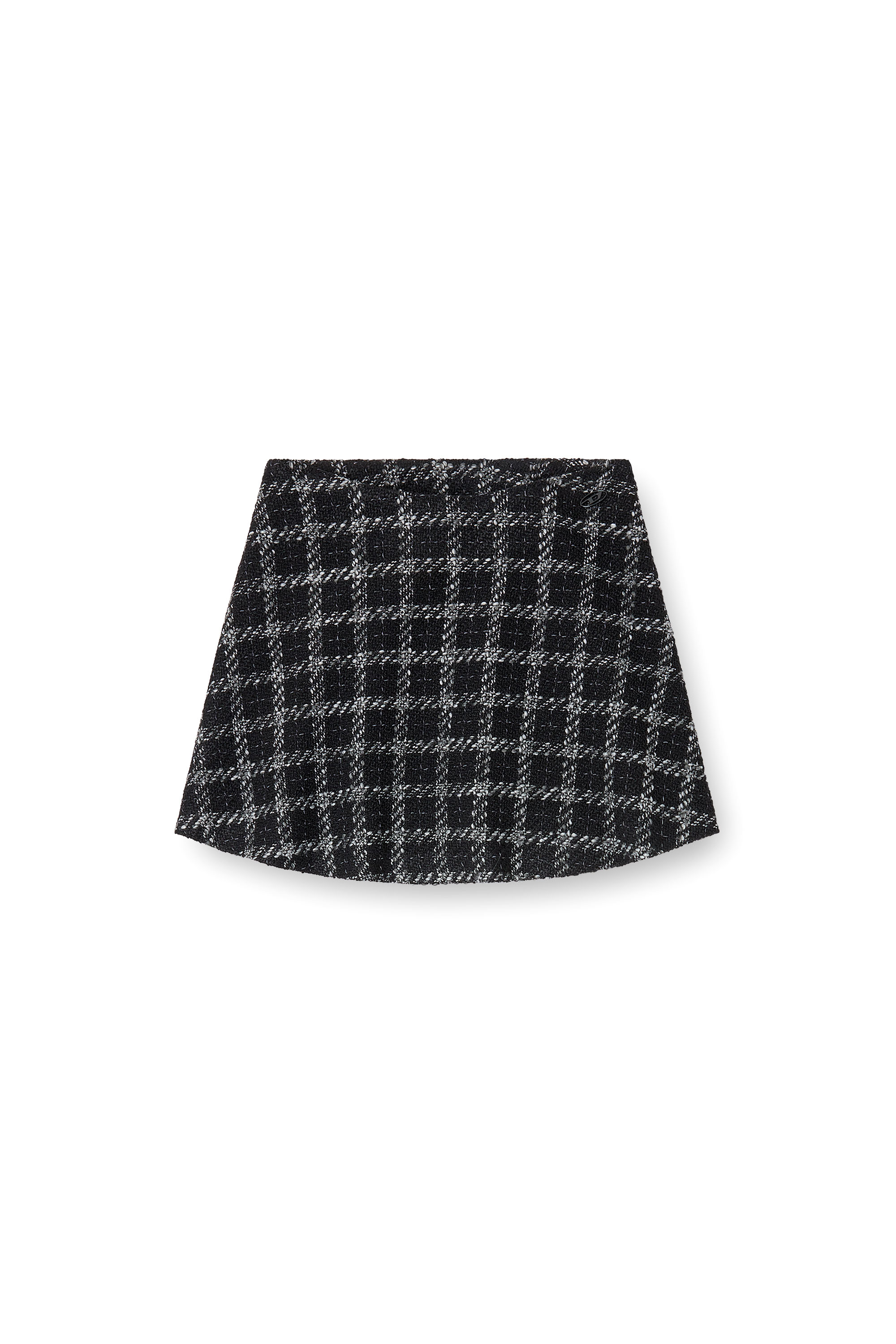 O-GRACY, Black/White Diesel - O-GRACY, Woman's Bouclé skirt with checked pattern in Black/White - 2