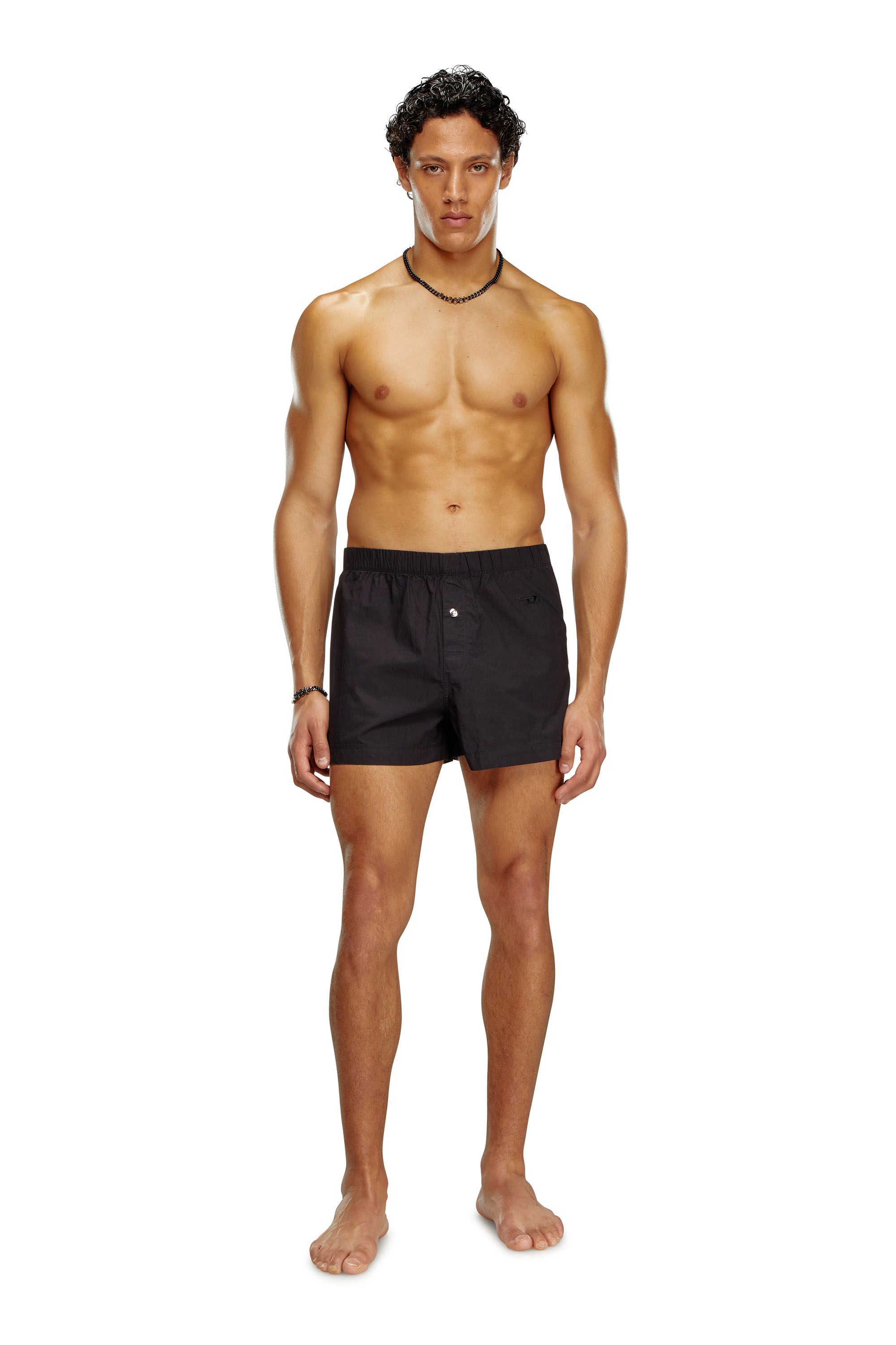 Diesel - UUBX-STARK, Unisex Plain boxers with Oval D embroidery in Black - Image 1