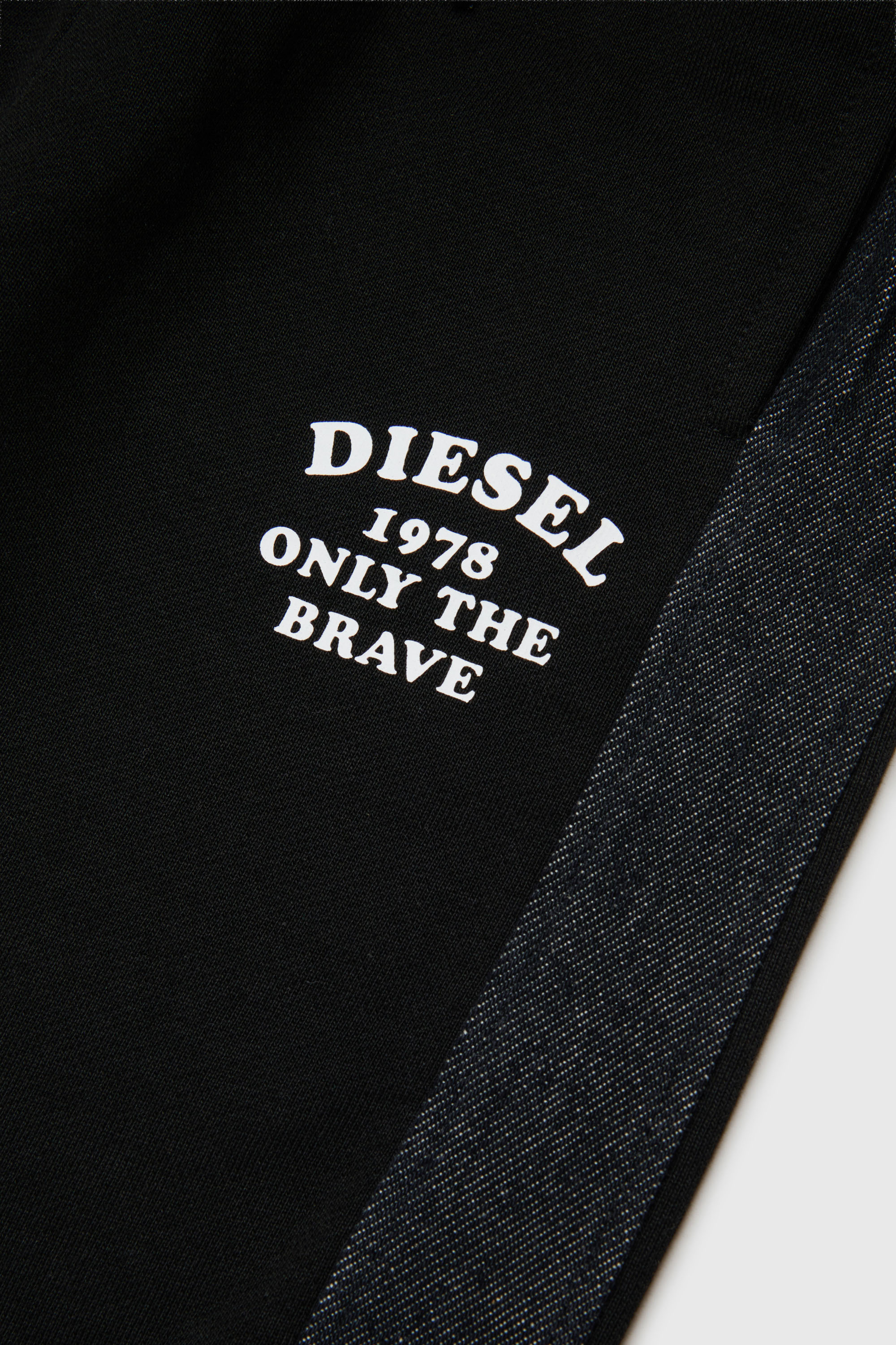 Diesel - PTEAN, Man's Sweatpants with denim side bands in Black - 4